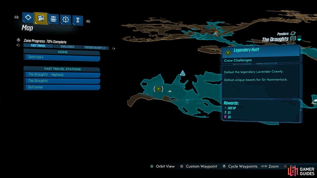 Find Varkid Valley down to the southwest of the map