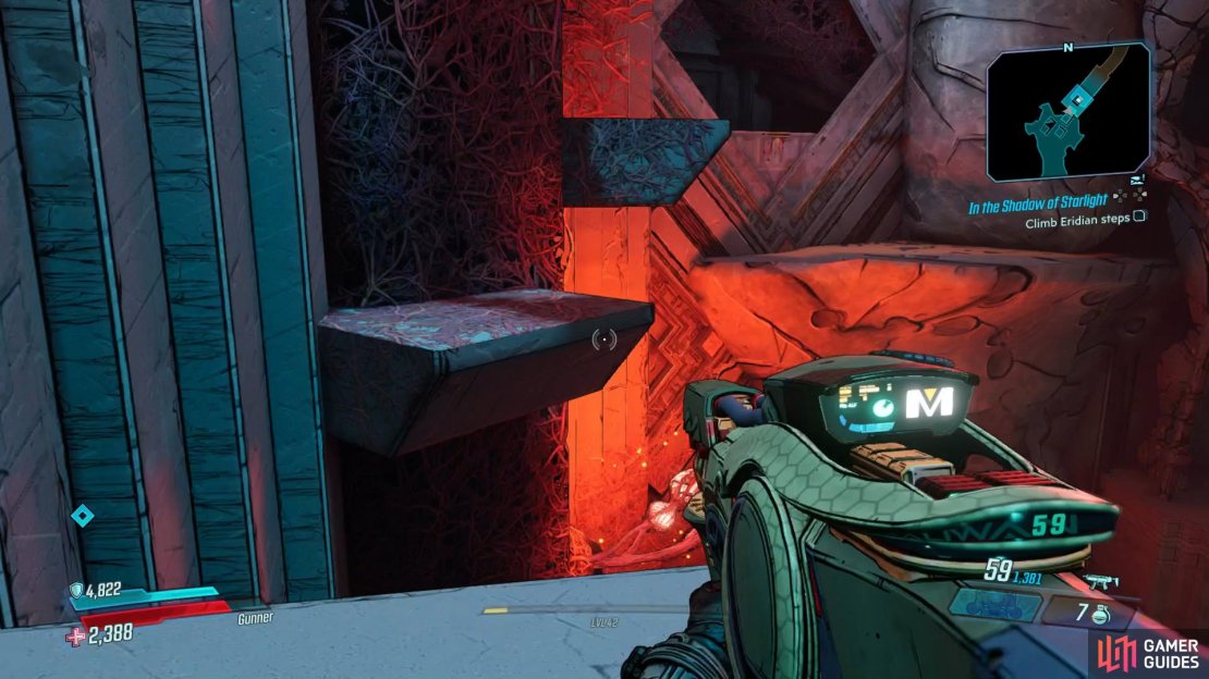 As you reach the final platform in All-Hearth, look to the right