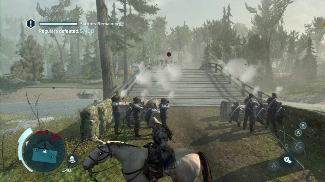 We need to ride back and forth between the three positions and giving the order to fire. Try to get them to shoot before the lines or formed or if they are formed, between opposition shots.