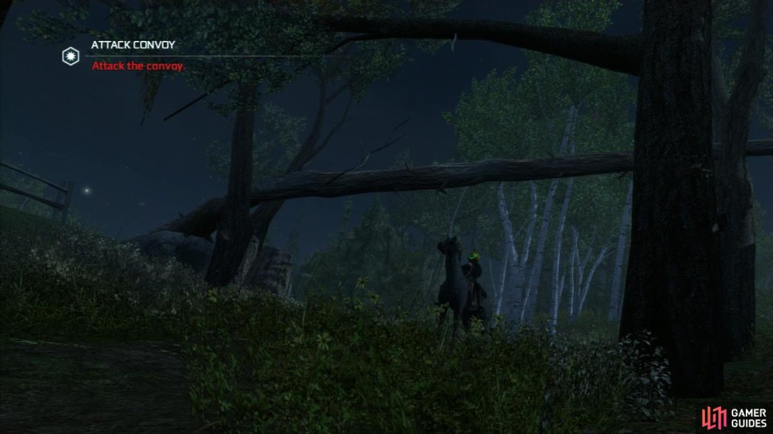 When you arrive at the destination, examine the clues in the nearby area and after examining enough of them, a scene will play and when it ends you will have completed the mission.    Return to the Frontiersmen’s campfire or tavern to pick up the next quest.
