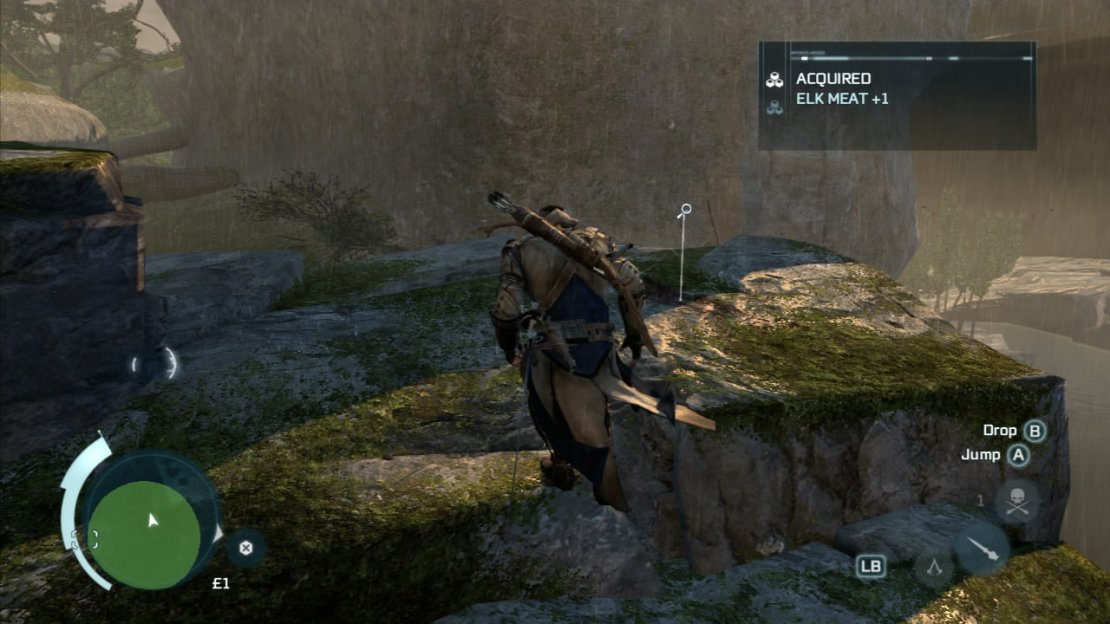 You can either chase after him and become incredibly frustrated with being unable to catch him or alternatively, you can hit him with a ranged weapon as soon as he appears to take him out. Note that if you use poison darts, you will kill him without damaging his pelt. When its dead, skin it and return to the hunting lodge.
