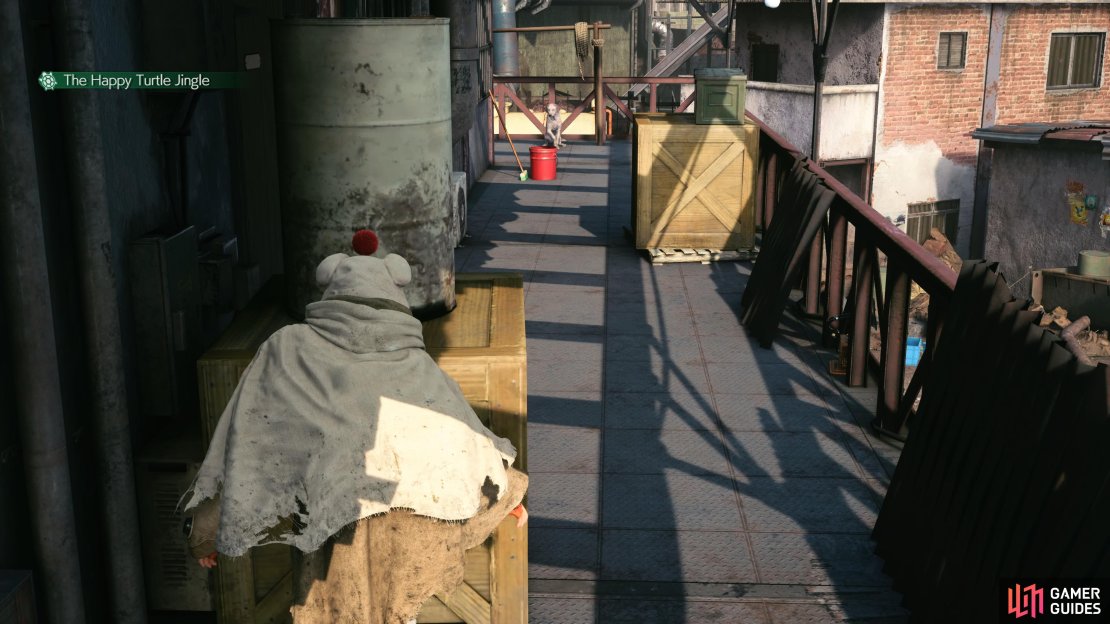 Hide behind the crates while the dog is awake