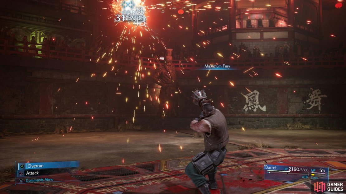 For some reason, Maximum Fury will still fire bullets even if you’re using a melee weapon with Barret.