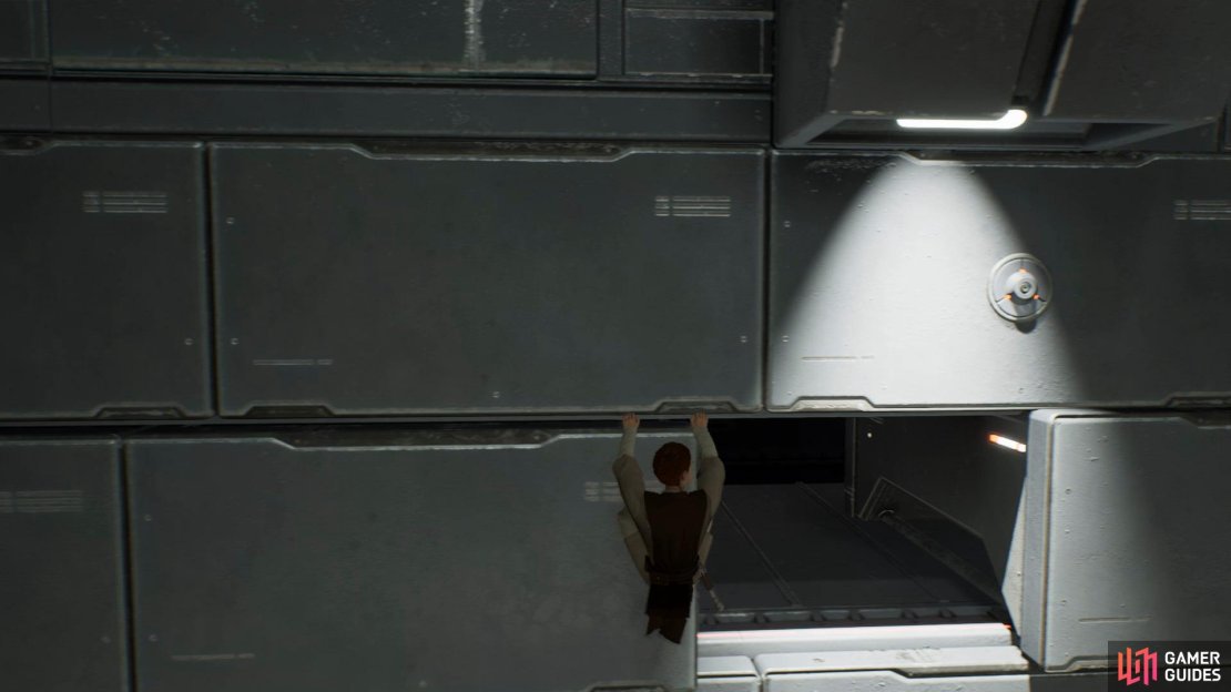 Climb up the platforms in the center of the room and then use the slightly pulled out blocks to get across