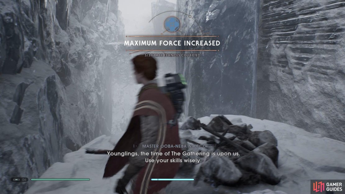 You’ll be able to find the seventh Force Essence along the right path.
