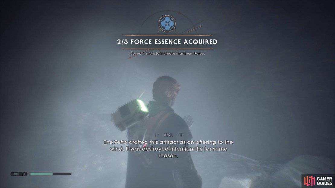 The final Force Essence is locked behind a wall in the Tomb of Eilram.