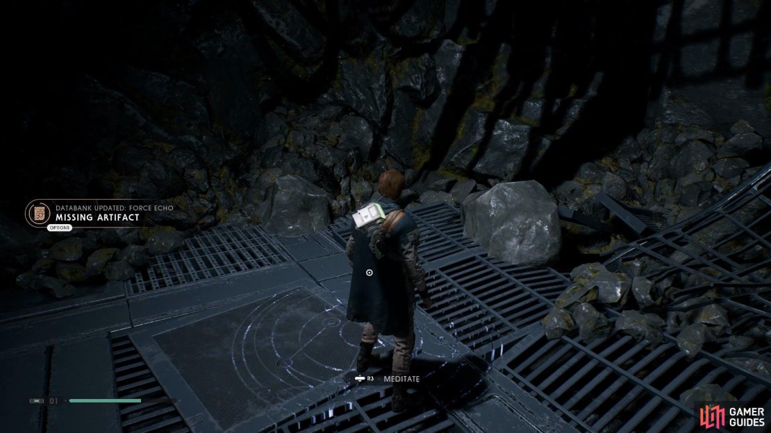 Enter the room on the right of the entrance in the Imperial Headquarters to find a meditation point alongside the Missing Artifact Force Echo