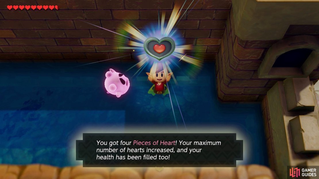 Head round the back of Kamlet Castle to find a Piece of Heart.