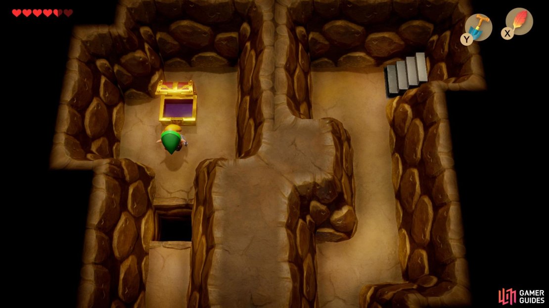 Once you’ve acquired the five golden leaves and gone down Richard’s secret stairs, open the chest to the left for Secret Seashell.