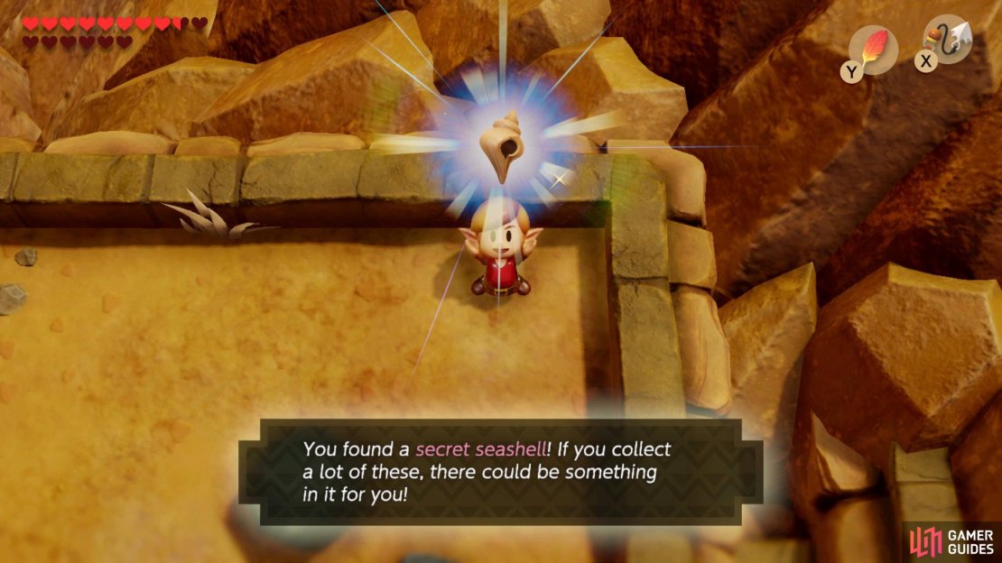 Remove the stone in the top right corner to find a Secret Seashell, 