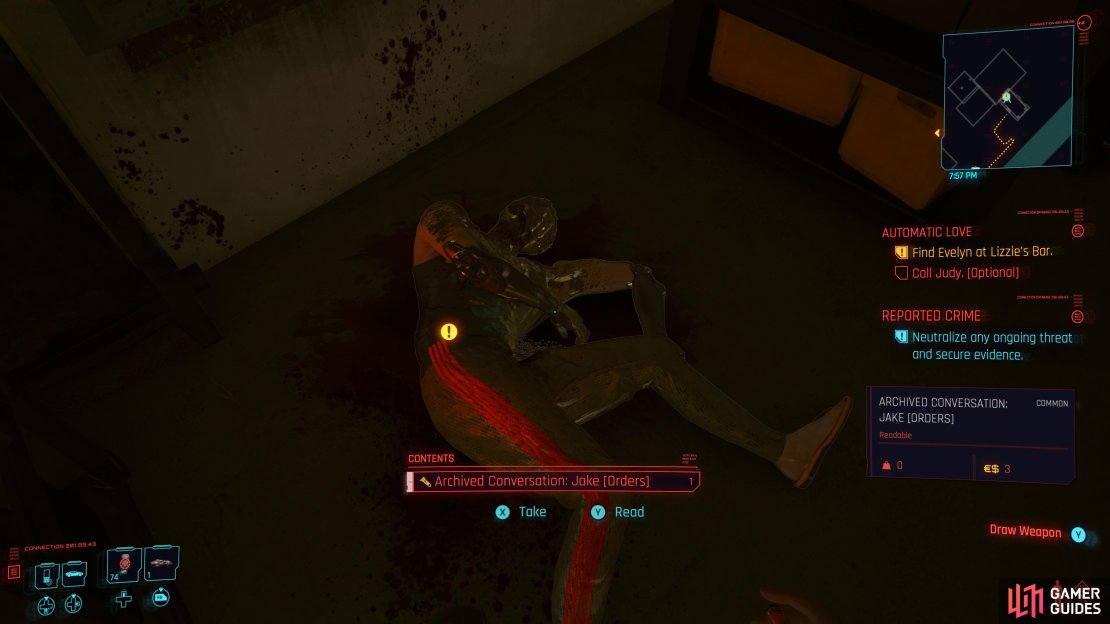 Enter the building to find the body with the Shard
