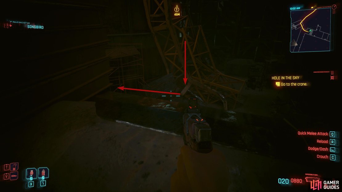When you exit the building, drop over the ledge to the right.
