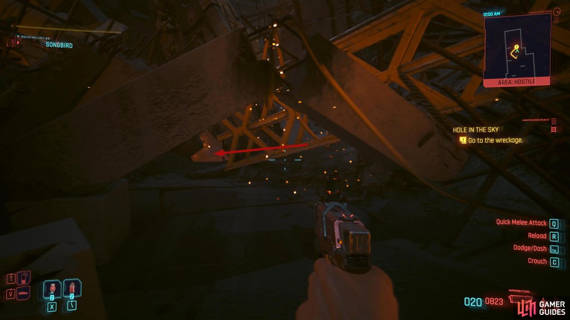 Head under the broken pillar to the next area where you’ll find some more enemies.