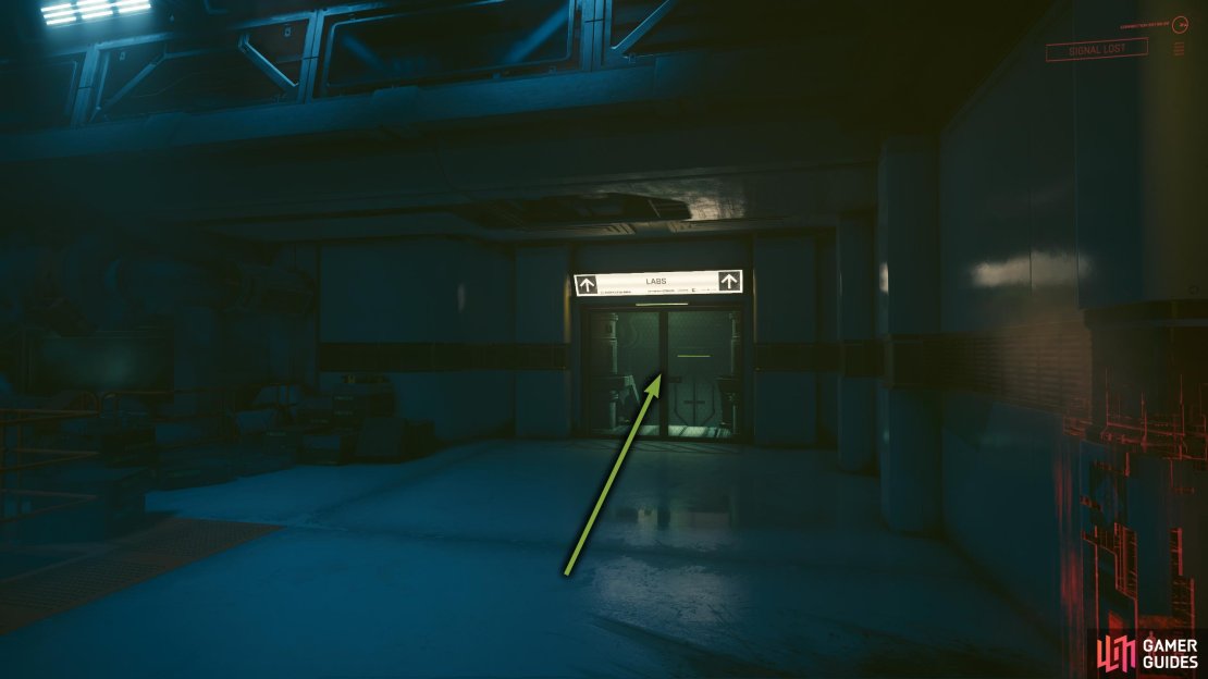 Exit the Core Control room, and head through the LABS door to your right.