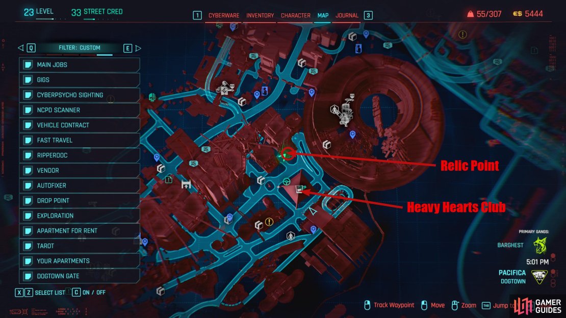 This skill point can be found on the second floor of the dilapidated building opposite The Heavy Hearts Club.