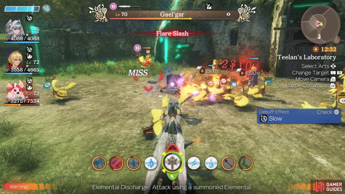 Flare Slash will inflict Blaze on all of the targets it hits