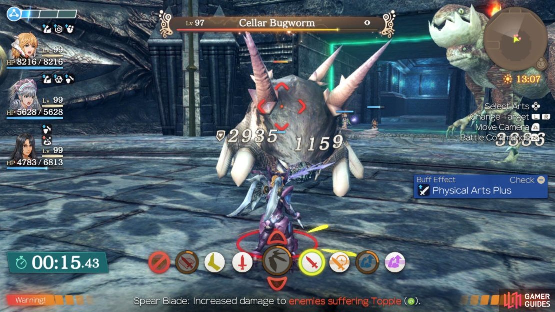 Target the Caterpile in the first wave