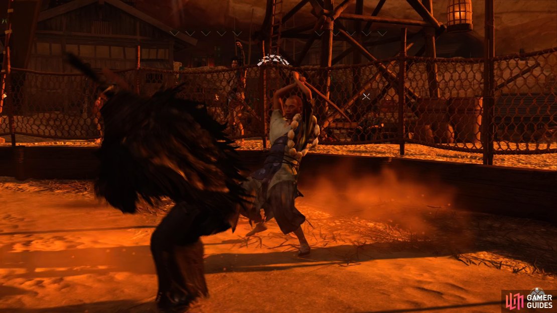 You’ll need to stun the Exiled Monk with a kick from Moon Stance
