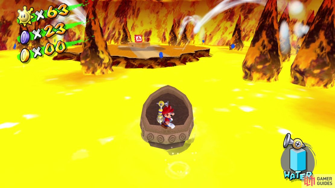 Slowly manoeuver the boat towards this first Blue Coin with light sprays from FLUDD 
