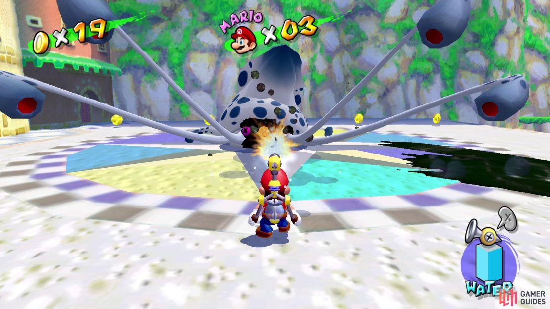 Begin by spraying Gooper Blooper’s face