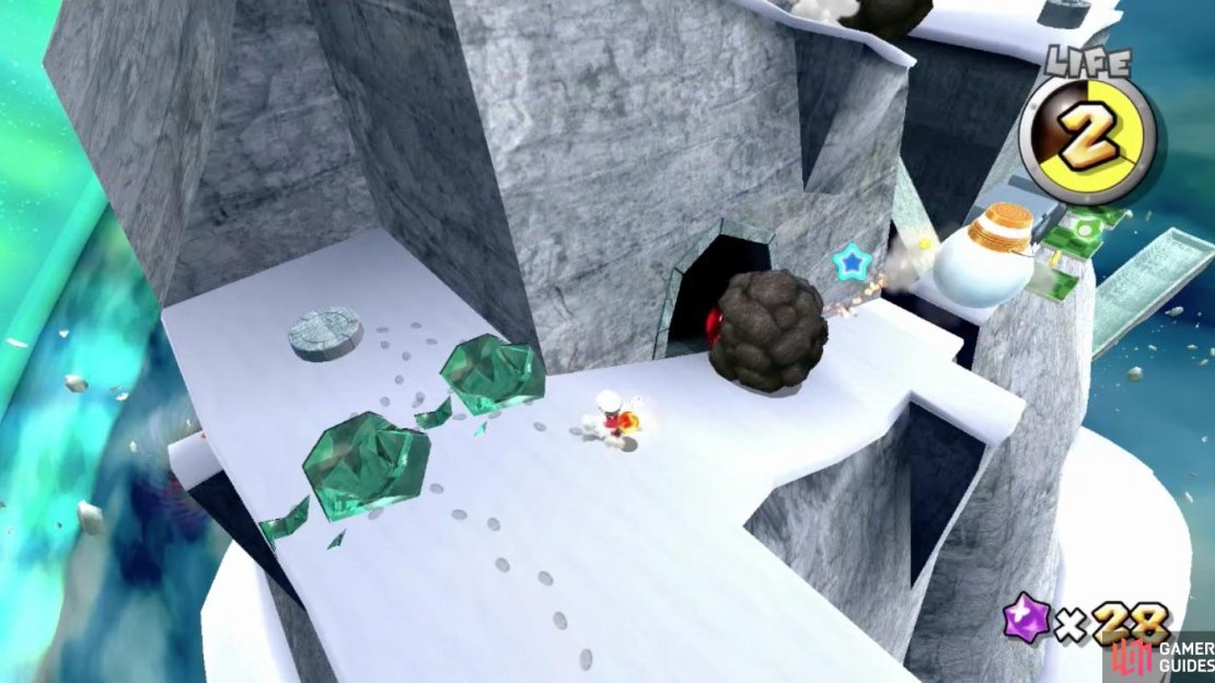 Boulder’s will emerge from caverns on the side of the walls. 