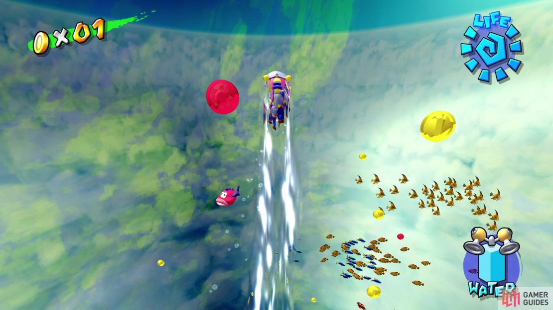 Red Coin #1 is directly in front of where you start
