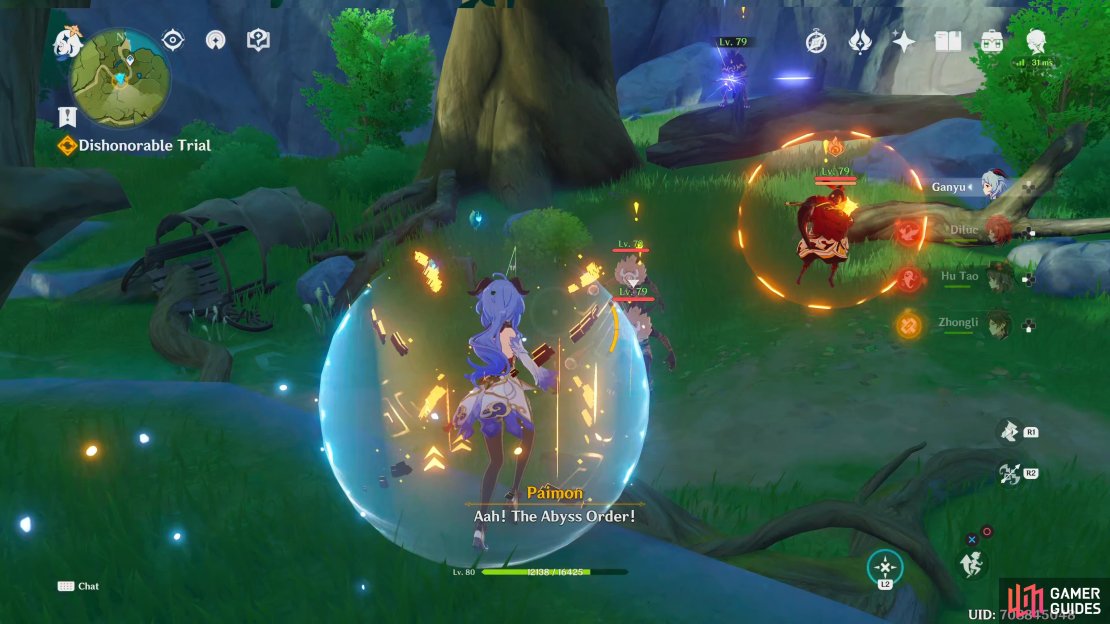 You can break the Pyro Abyss Mages shield easily by using Hydro attacks against it.
