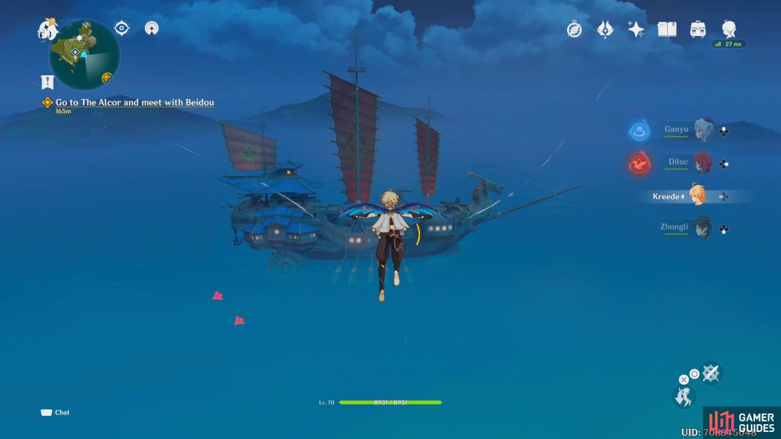 You can reach the Alcor by gliding from the mountain above the Guyun Domain.