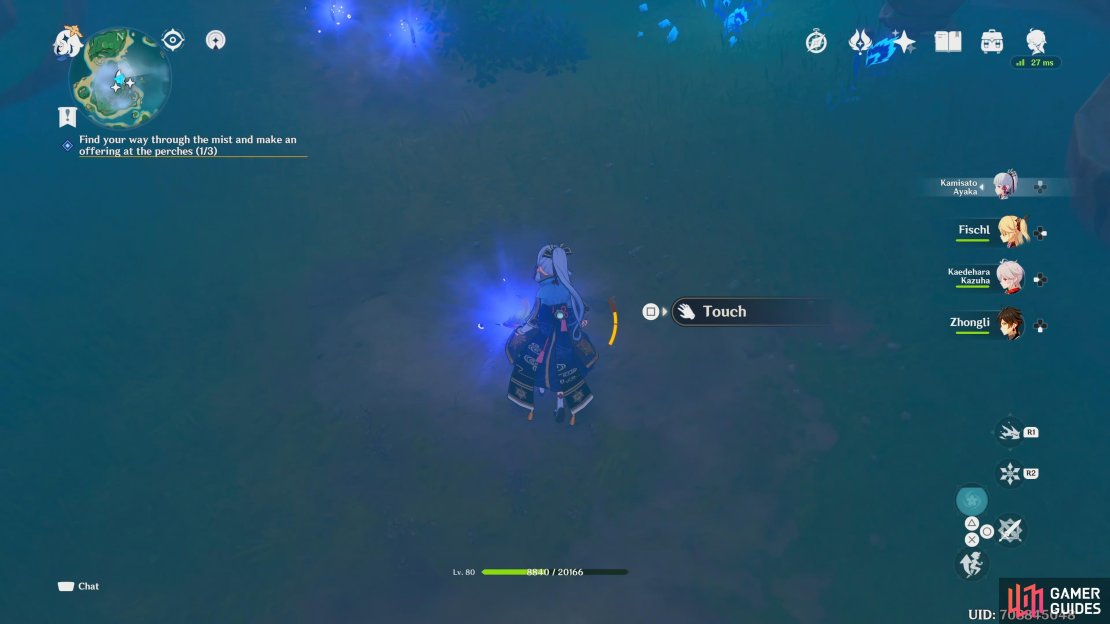 The first feather is near an unlit torch, located west of the perch.