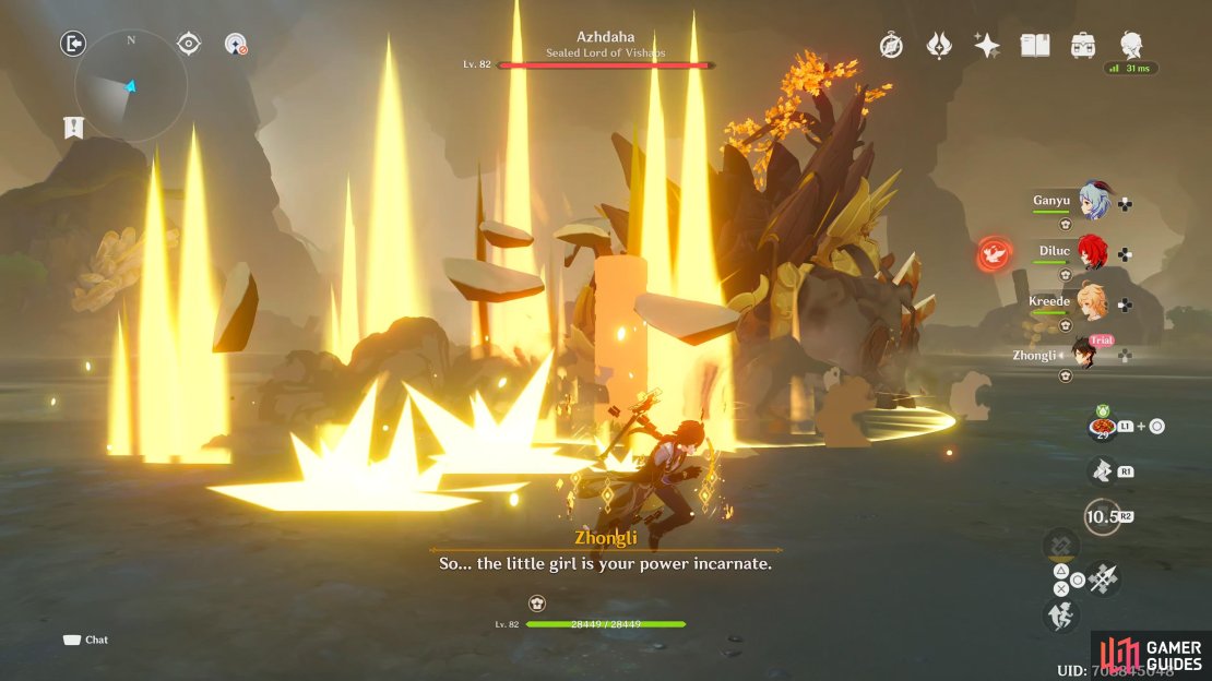 Azhdaha will raise its forelegs and slam them into the ground, sending a shockwave in your direction.