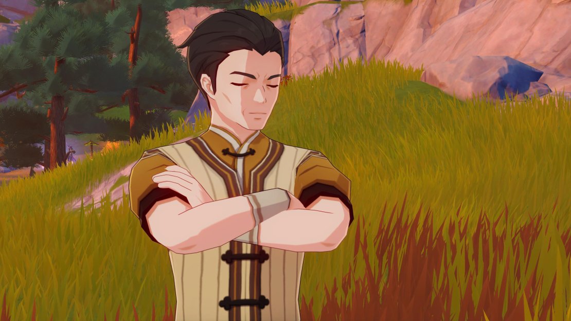 Fu San’er talking to the Traveler.