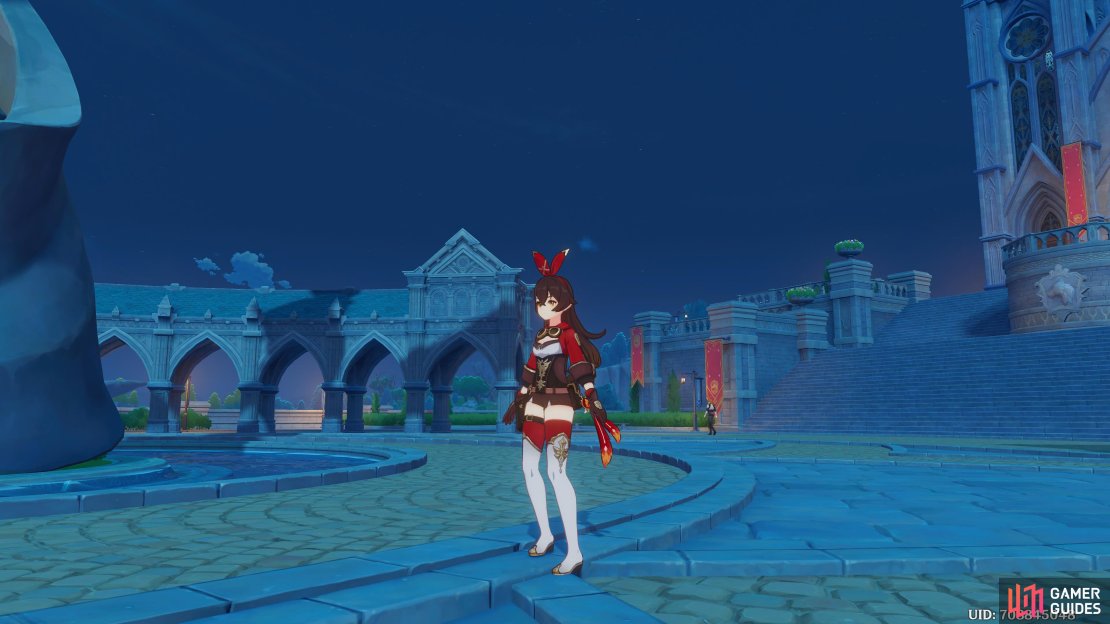 The Traveler is heading to the Mondstadt plaza to talk to Amber.