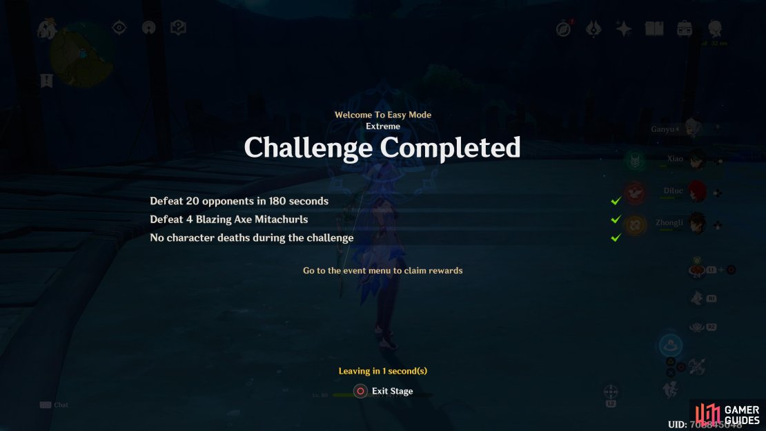 The Extreme difficulty requires you to defeat at least four Blazing Axe Mitachurls.