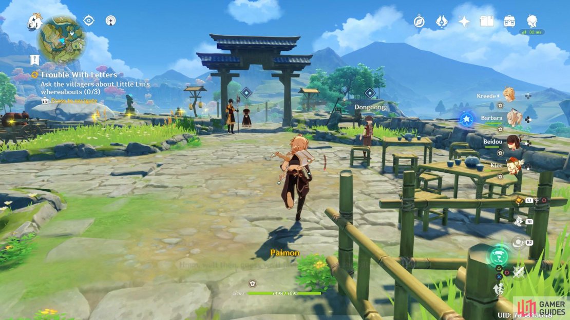 Dongdong and Yundan can be found at the village entrance