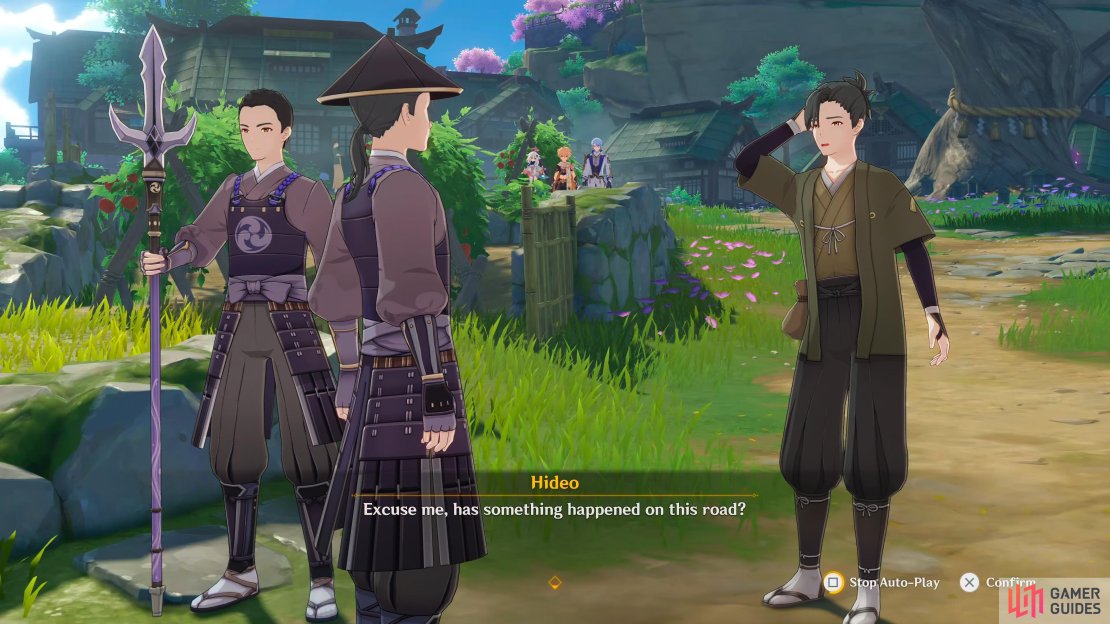 The group is watching Hideo from Afar.
