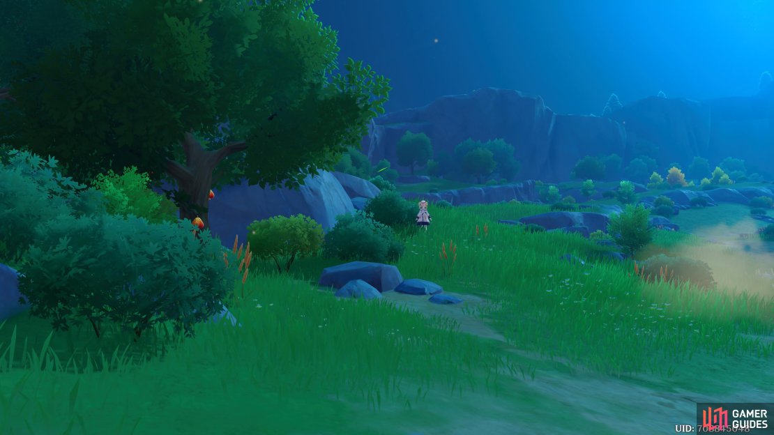 You’ll eventually find Barbara standing by a tree if you keep following the path north.