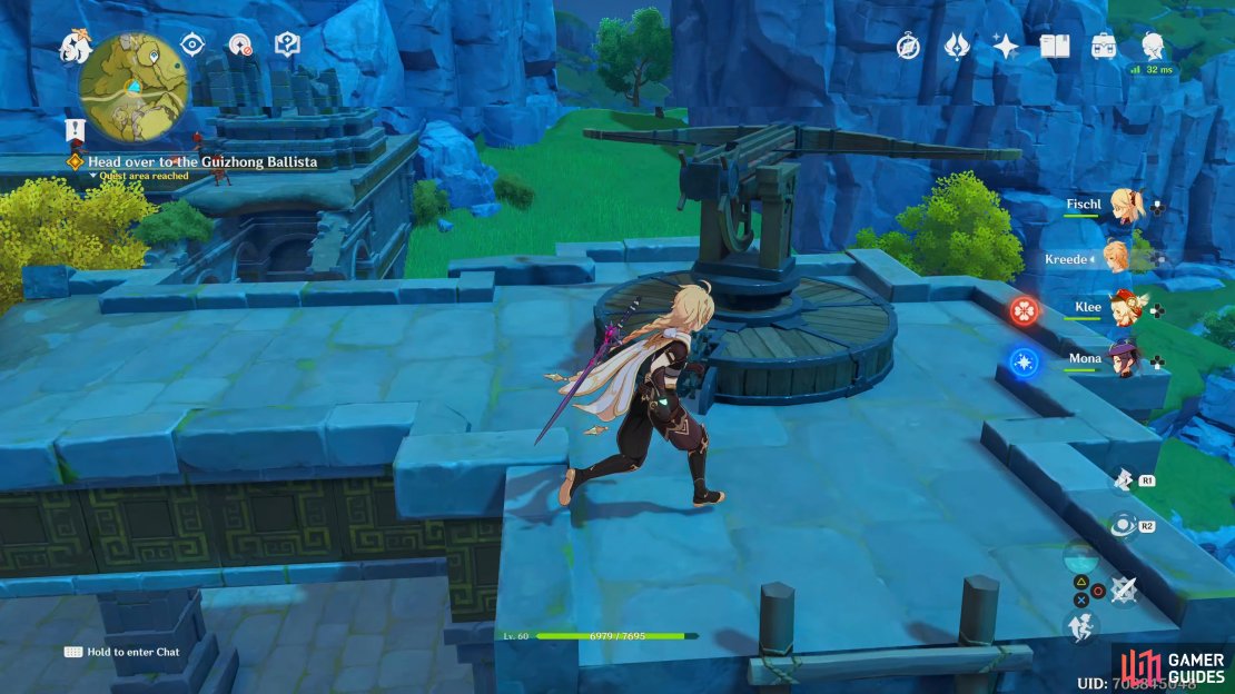 The Guizhong Ballista can be found northwest of the small platform
