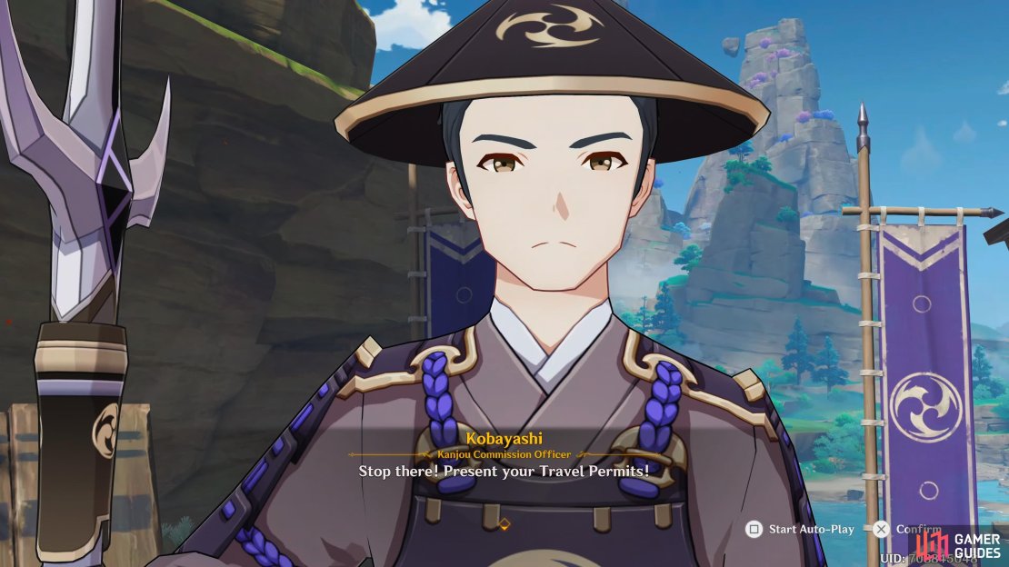 Kobayashi not allowing the Travler to enter the Kanjou Commission.