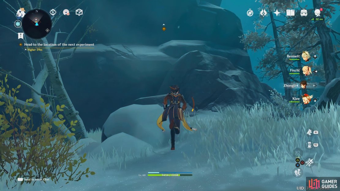 Climb the mountain to reach the quest objective