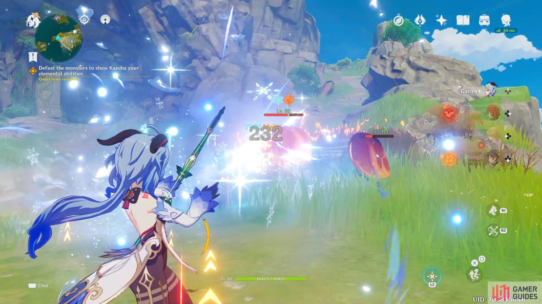 Use Cryo or Hydro to take down the Pyro Slimes