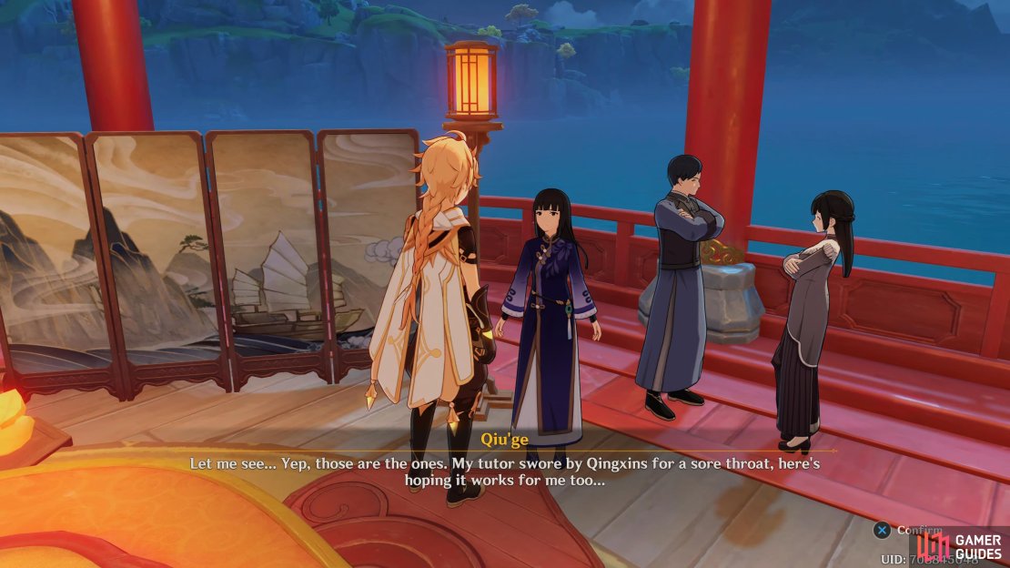 Qui’ge can be found at the front of the ship.