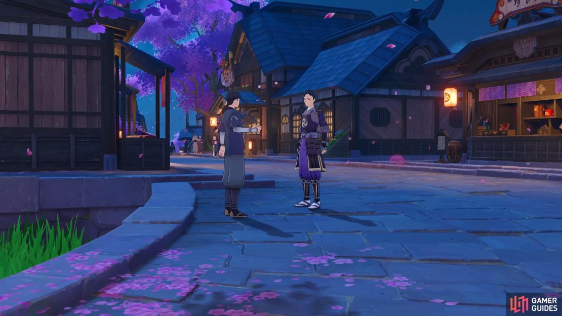 Shinnojou and Ippei are having a conversation in Inazuma City.