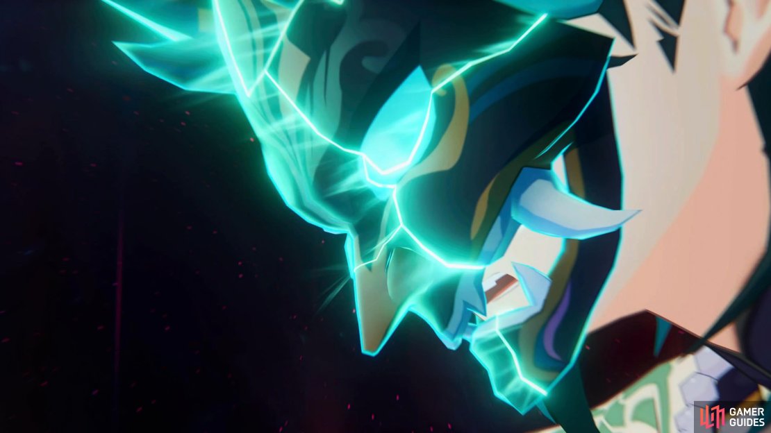 Xiao mask begins to crack as he exerts a lot of energy to protect the group.