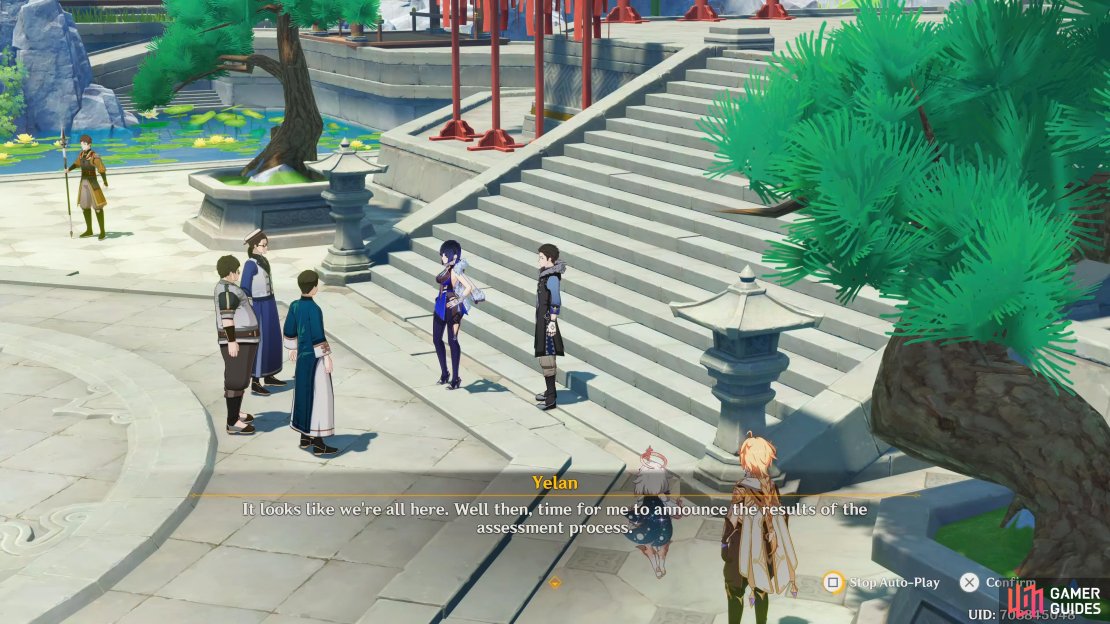 Yelan will tell Zhiyi the good news at the Yuehai Pavilion.