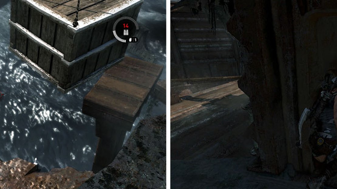 Check the water for a Mine and then search each floor of the ship for collectibles.