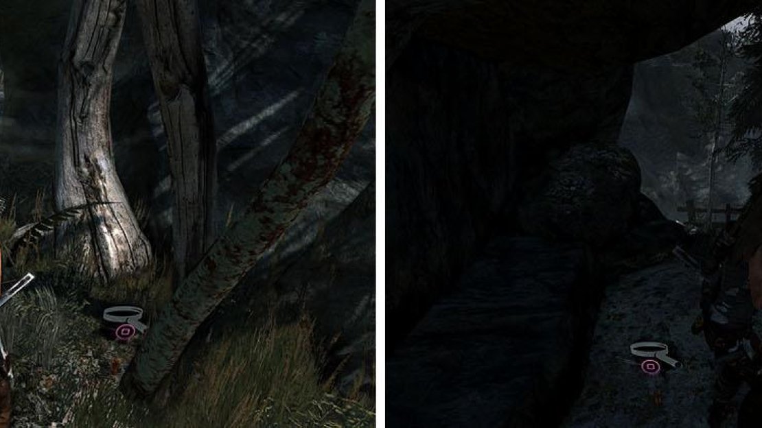 Check the area below the bunker, with the two men, to find two GPS Caches.