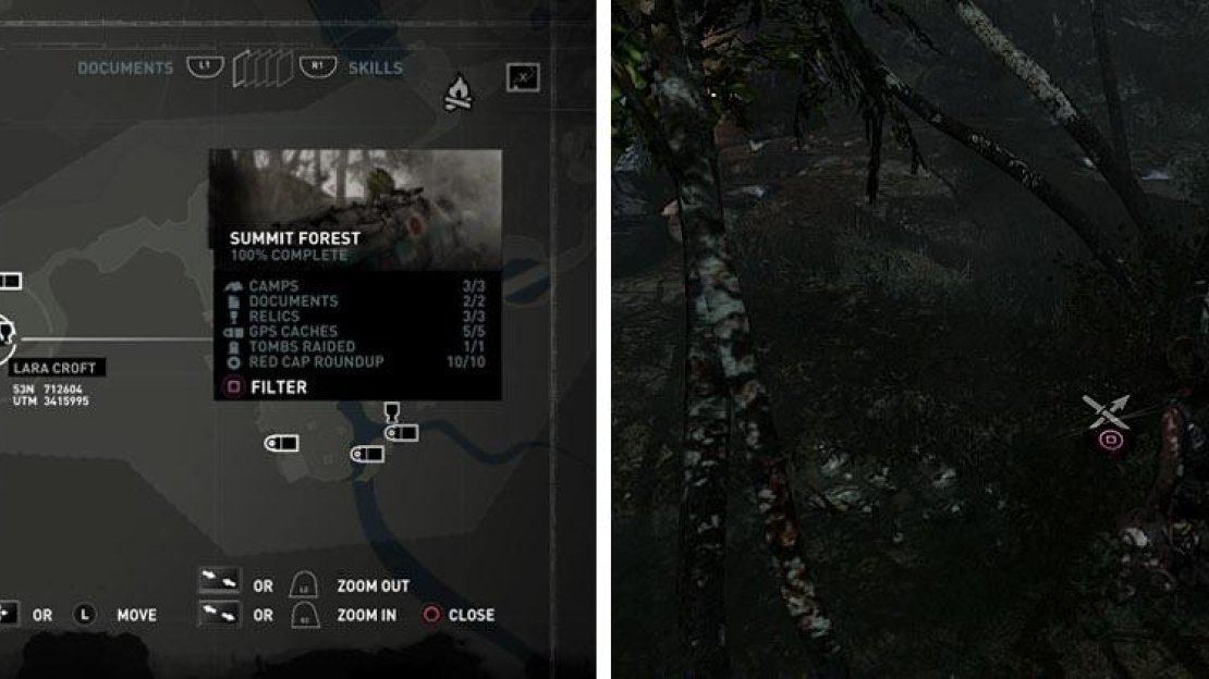 Mushroom 1 - In the trees to the west of the helicopter wreckage.