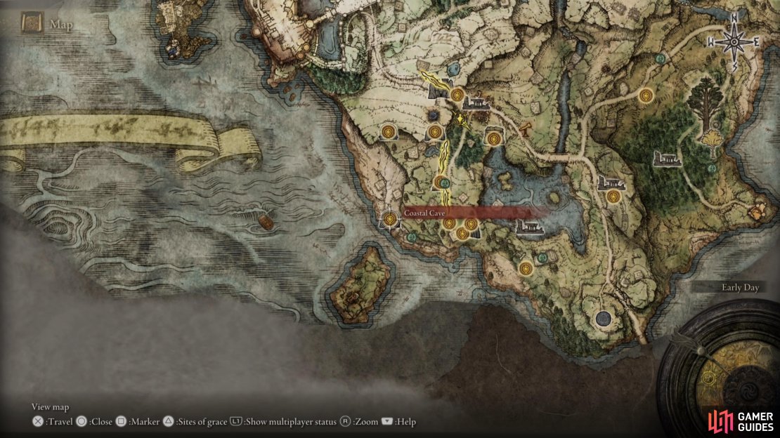 Make your way to Coastal Cave in Limgrave