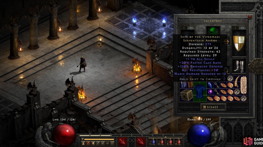 Despite being a relatively early-game item, Skin of the Vipremagi is valued for its +Skills, +Cast Rate and +All Resistances.