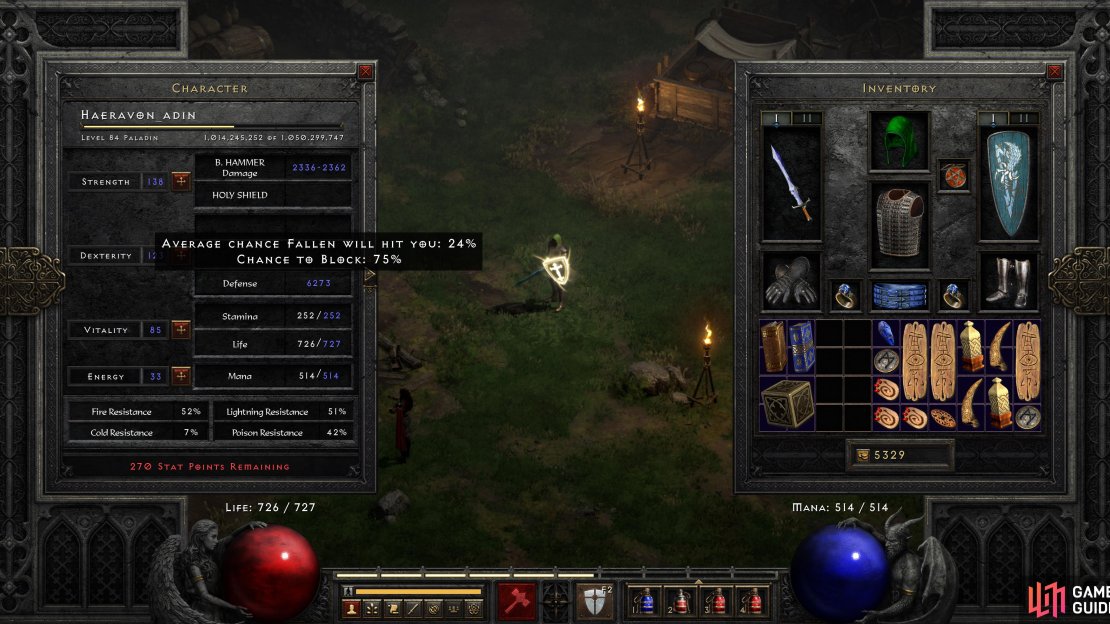 Dexterity boosts Attack Rating, ranged damage, and is required for some gear… but it’s also vitally important for keeping your Block Chance high.
